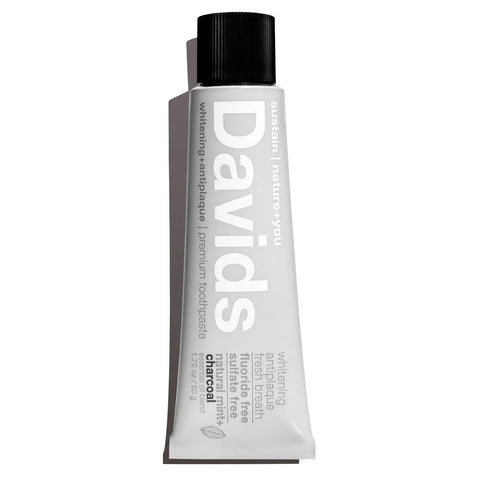 Davids Travel Size Premium Toothpaste / Charcoal+Peppermint
