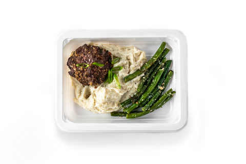 Meatloaf with Protein Rich Mashed Potatoes and Green Beans