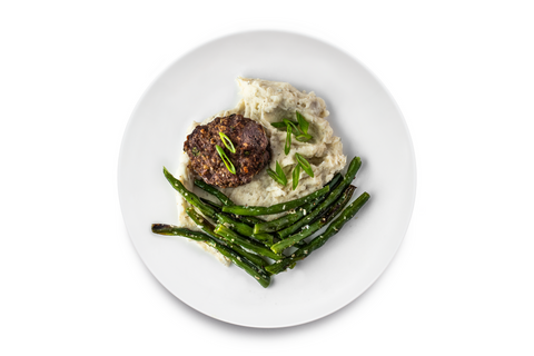 Meatloaf with Protein Rich Mashed Potatoes and Green Beans