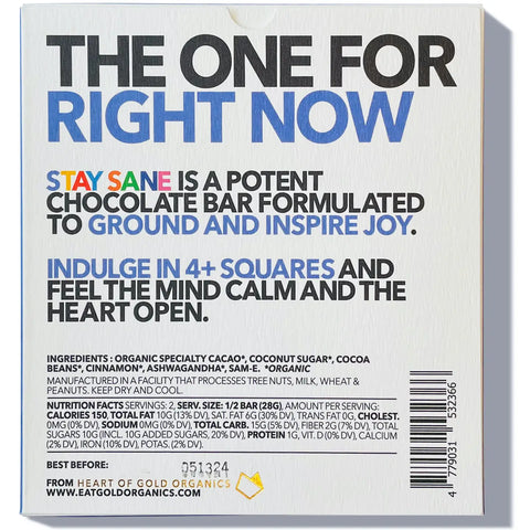 Eat Gold: Stay Sane A Potent, Functional & Delicious Chocolate Bar.