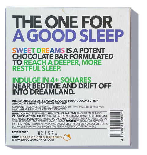 EAT GOLD: Sweet Dreams Adaptogenic Chocolate Bar