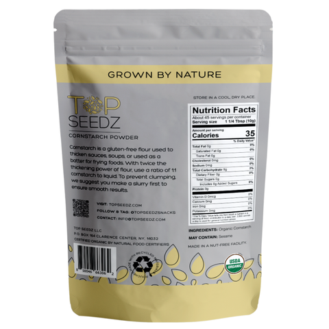 Organic Cornstarch | 1lb Resealable Pouch (Case of 12)