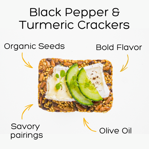 NEW: Black Pepper & Turmeric Crackers - 5oz - 12 Per Case