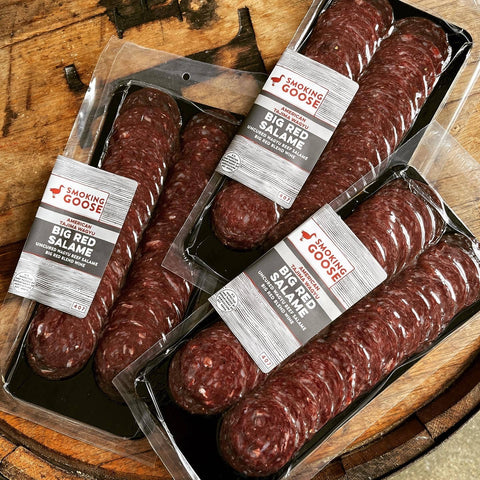 Big Red Wagyu Salame: Sliced