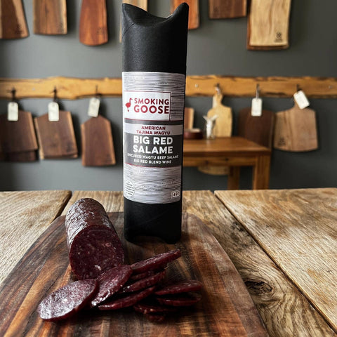 Big Red Wagyu Salame: Sliced