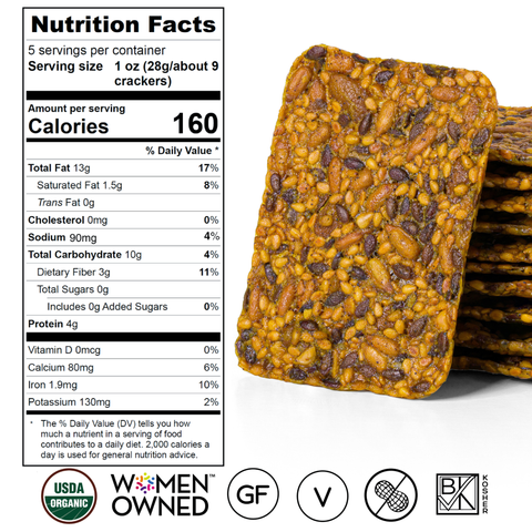 NEW: Black Pepper & Turmeric Crackers - 5oz - 12 Per Case