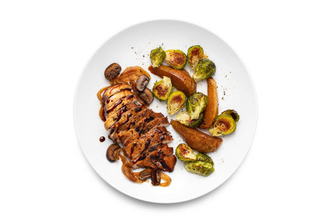 Balsamic Chicken & Pear with Brussels