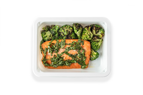 Basil Salmon w/ Caesar Broccoli