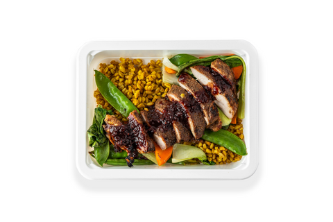 Blackberry Five Spice Chicken & Farro w/ Snow Peas, Carrots and Bok Choy