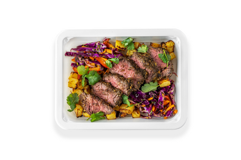 Brazilian Steak W/ Chimichurri, Roasted Rutabaga and Slaw