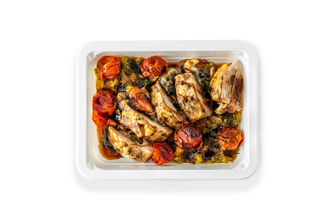 Caprese Chicken Breast with Apricot Balsamic, Chimichurri and Spaghetti Squash