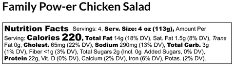 Family Style Pow-er Almond & Grape Chicken Salad