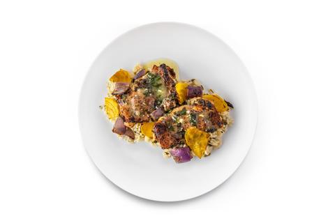 Greek Chicken W/ Lemon Garlic Risotto & Roasted Golden Beets