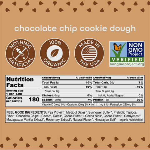 Feel Bars-Chocolate Chip Cookie Dough