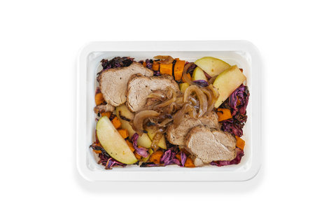 Pork w/ Apple Cider Apples and Onions and Red Cabbage