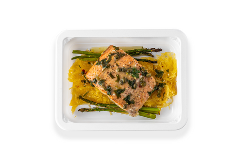 Salmon Picatta W/ Spaghetti Squash & asparagus