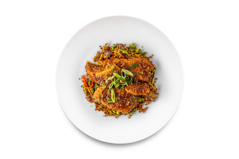 Sticky Orange Chicken w/Oven Fried Quinoa