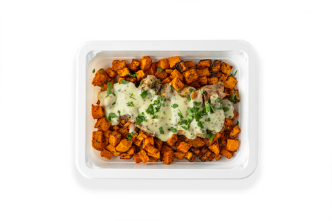 Tarragon Honey Mustard Chicken w/Sweet Potatoes