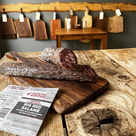 Big Red Wagyu Salame: Sliced