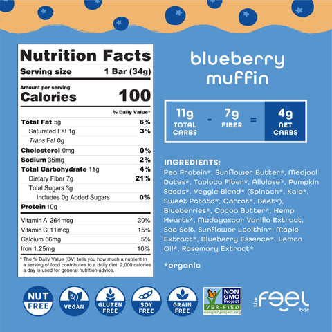 Kids Feel Bars - Blueberry Muffin